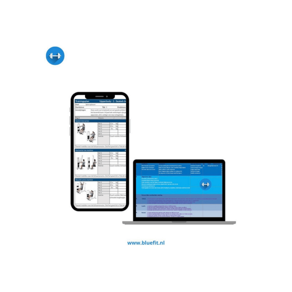 Bluefit leefstijlcoaching gecombineerd met beweging en gezondheid Mock Up.